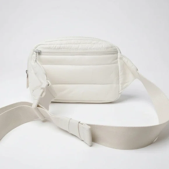 Lululemon White Quilted Crossbody Belt Bag Adjustable Strap - Picture 2 of 9